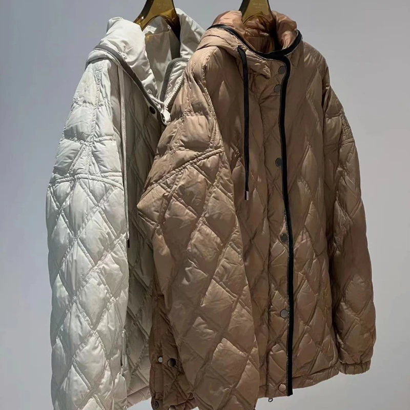 

New Winter 90 White Goose Down Hooded Down Jacket for Women