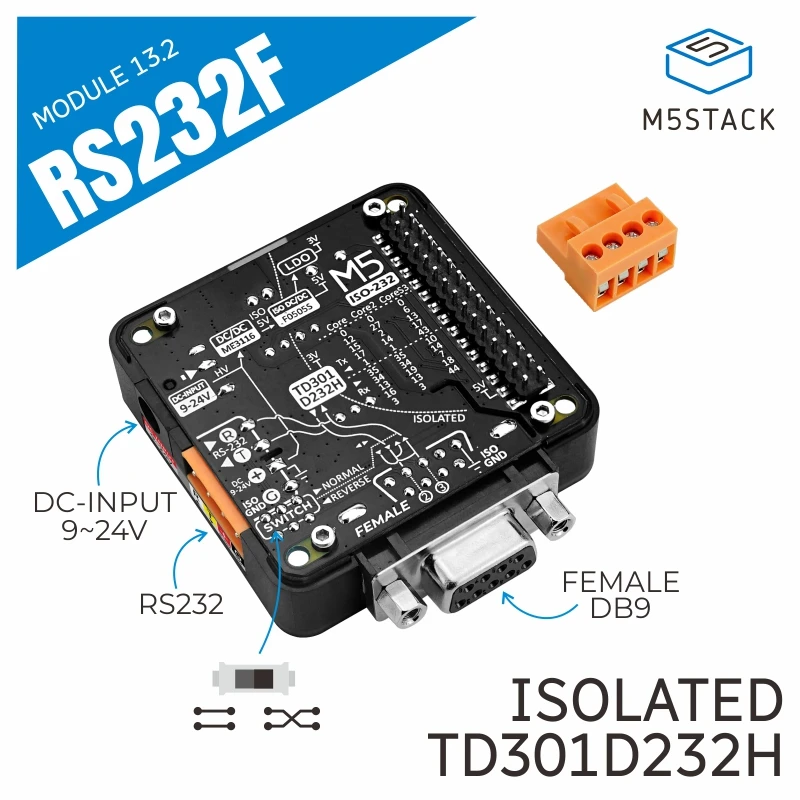 Módulo Oficial 13.2 de M5stack Rs232 com Conector Fêmea Db9 - Imagem 6