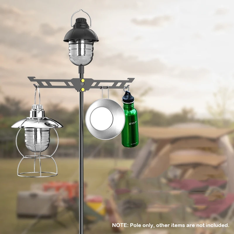 

Camping Hanging Pole Light Pole Aluminum Alloy Foldable Cookware Hanging Rod for Hiking Fishing Camping Backpacking