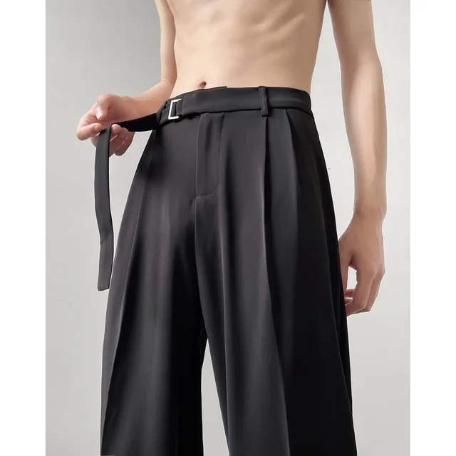 Pantalon droit rétro haut de gamme pour hommes, marque tendance, ample, jambes larges, décontracté, marques de luxe originales 1