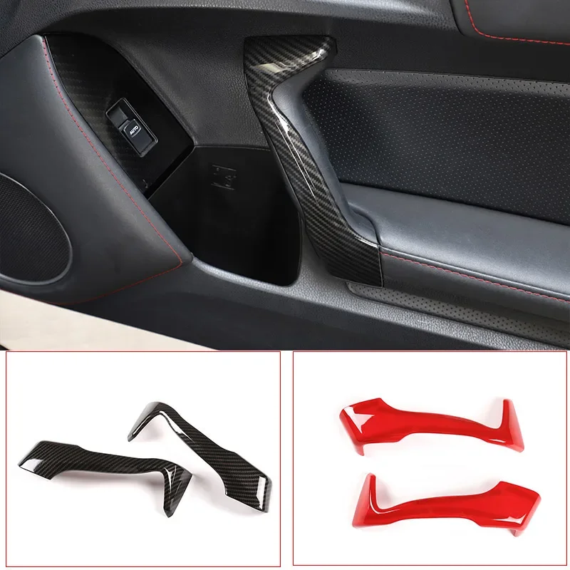 

For Toyota 86/Subaru BRZ 12-20 ABS Carbon Fiber/Red Car Inner Door Handle Protective Cover Decoration Sticker Car Accessories d