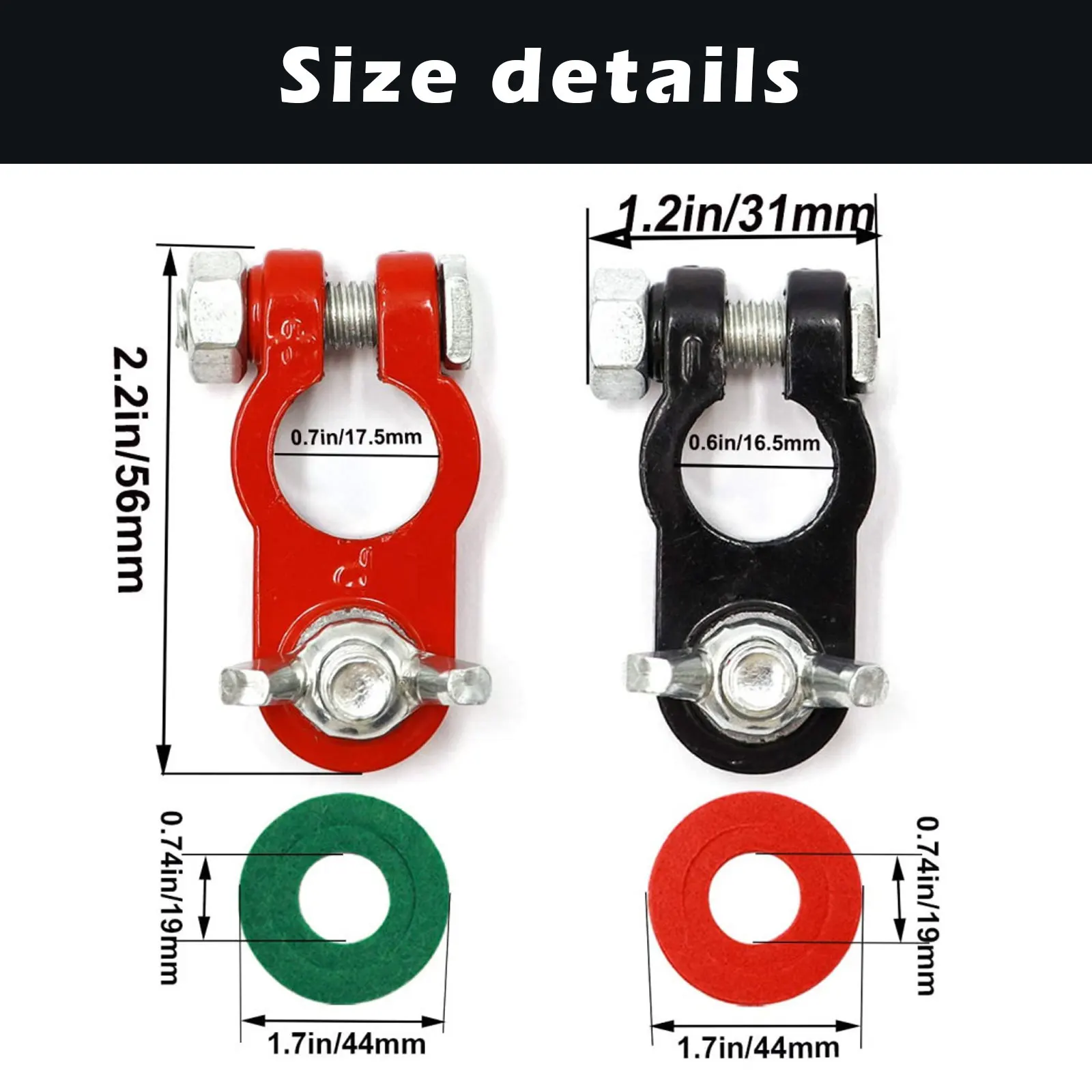 Car Boat Truck Battery Terminal Clamp 2 Pcs Pile Alloy Head Automotive Connector Clip Aluminum Alloy Terminal Battery battery terminal clamp