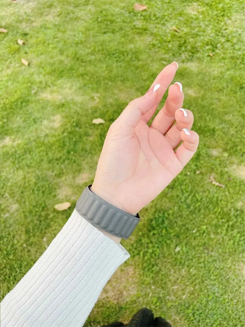 애플 워치용 가죽 링크 스트랩, 울트라 2 49mm, 44mm, 40mm, 41 45mm, 아이워치 시리즈 9, 8, 7, 6, 5, 4, 3 SE용 마그네틱 루프 팔찌