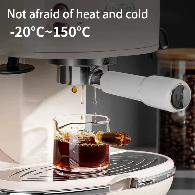 Measuring Cup 60/125ml Colour Glass Handle Espresso Measuring Cup Vshape Mouth Milk Jug Coffee Supplies Thickened Glass Kitchen Measure Mug