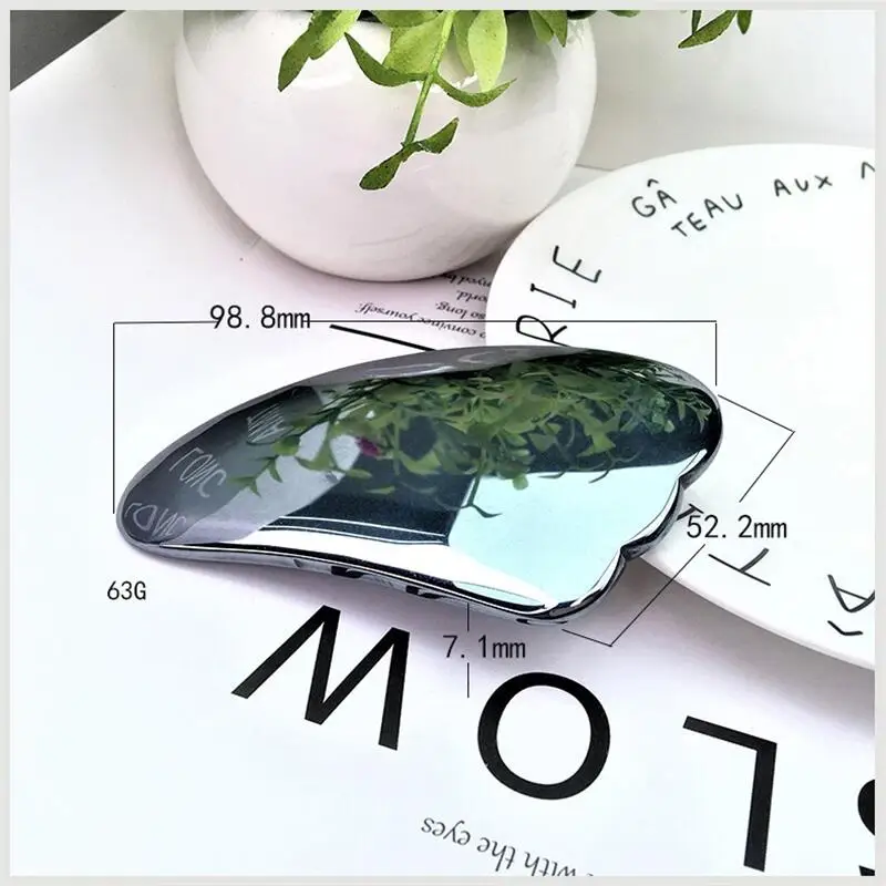 

Natural Terahertz Gua Sha Massage Tool GuaSha Facial Massager Gouache Scraper Stone for Face Neck Body SPA Scraping 10x5x7mm