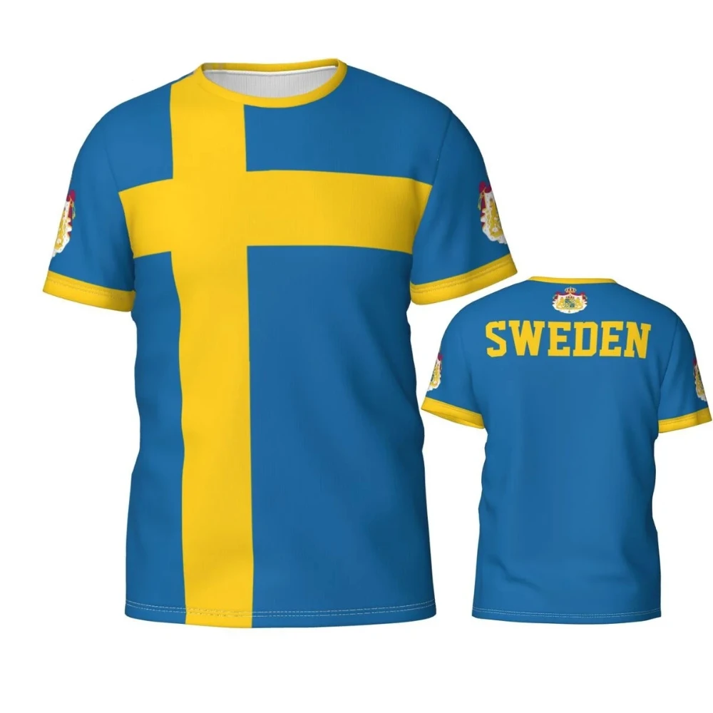 

Swedish Flag badge 3D T-shirt for Men's and women's T-shirt shirts Team clothing Football fans gift