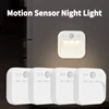 4 Pack Motion Sensor LED Night Light Rechargeable Stick-on Magnet Night Lamp for Bedroom Stairs Cabinet Hallway Kitchen Lights 1