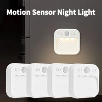 4 Pack Motion Sensor LED Night Light Rechargeable Stick-on Magnet Night Lamp for Bedroom Stairs Cabinet Hallway Kitchen Lights 1