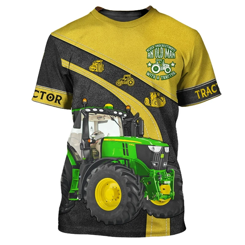 CHANYI Men 3D T Shirt 3D Print Car Tractor T-Shirt Men Hip Hop Men Clothing Casual Streetwear Boy T-Shirt Man T-Shirt Tops Male Clothing
