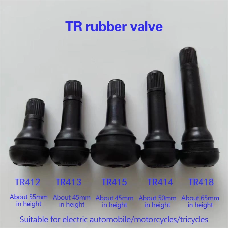 2PCS Tire Valve Stem PVR70 PVR60 PVR50 PVR40 Bent 45 Degree Angled Snap-in Rubber Base For Scooter Motorcycle Moped ATV