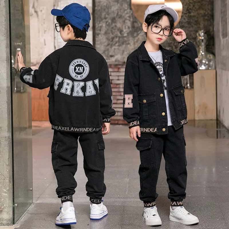 

Boys Suit Coat+Pants Cotton 2Pcs/Sets 2022 Jean Spring Autumn Thicken High Quality Sports Sets Kid Baby Children Clothing