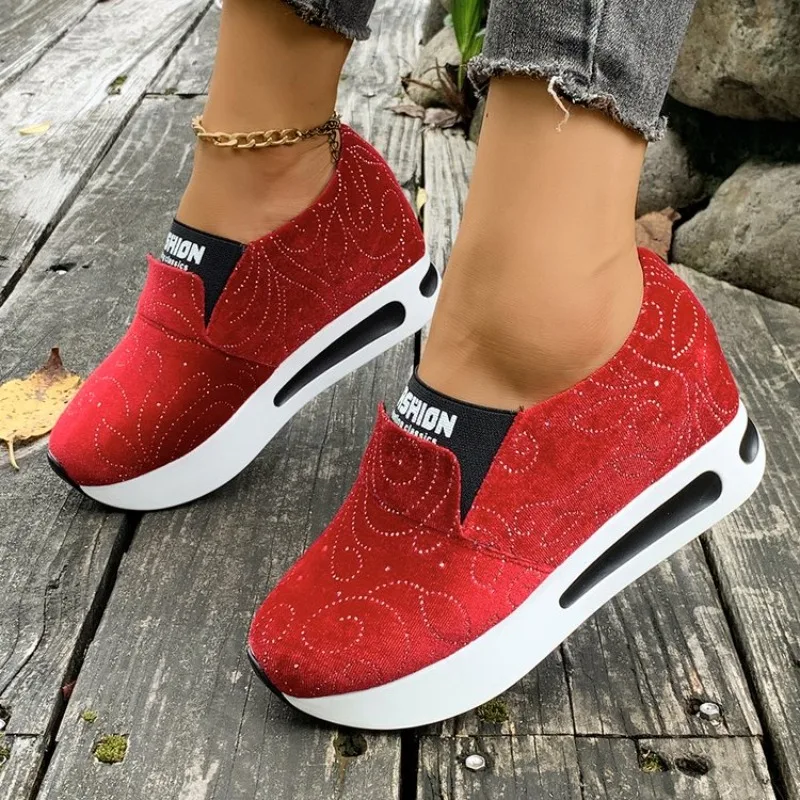 New Women's Sneakers  Womens Vulcanized Shoes PU Leather Waterproof Platform Women Shoes Slip-on Loafers