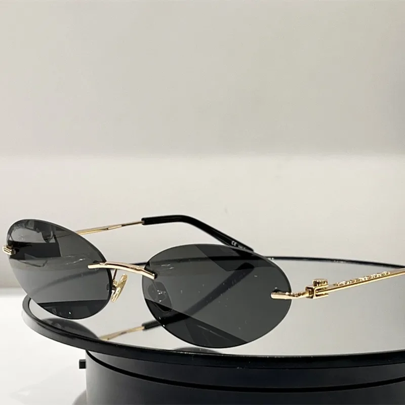 

2024 Women's Fashion Sunglasses Summer Borderless Sunglasses Oval Fashion Brand Designer Men's Sunglasses UV400