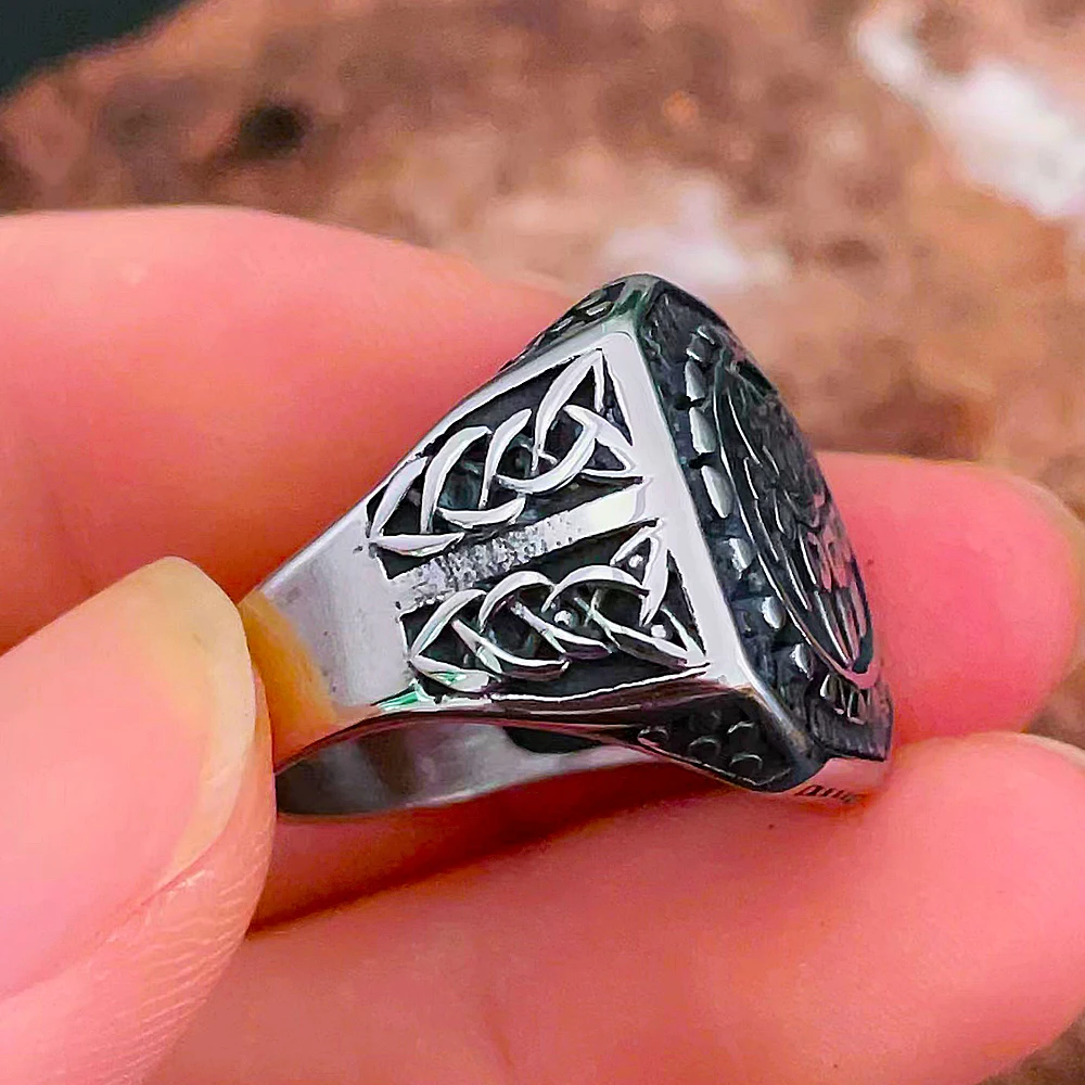 Unique Viking Bear Claw Ring For Men Vintage Stainless Steel Odin Viking Celtic Ring Punk Motorcyclist Biker Jewelry Wholesale