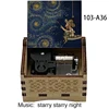 Starry Starry Night Wooden Music Box Clockwork Automatic Stainless Steel Movement Holiday Gifts Home Decoration Ornaments 6