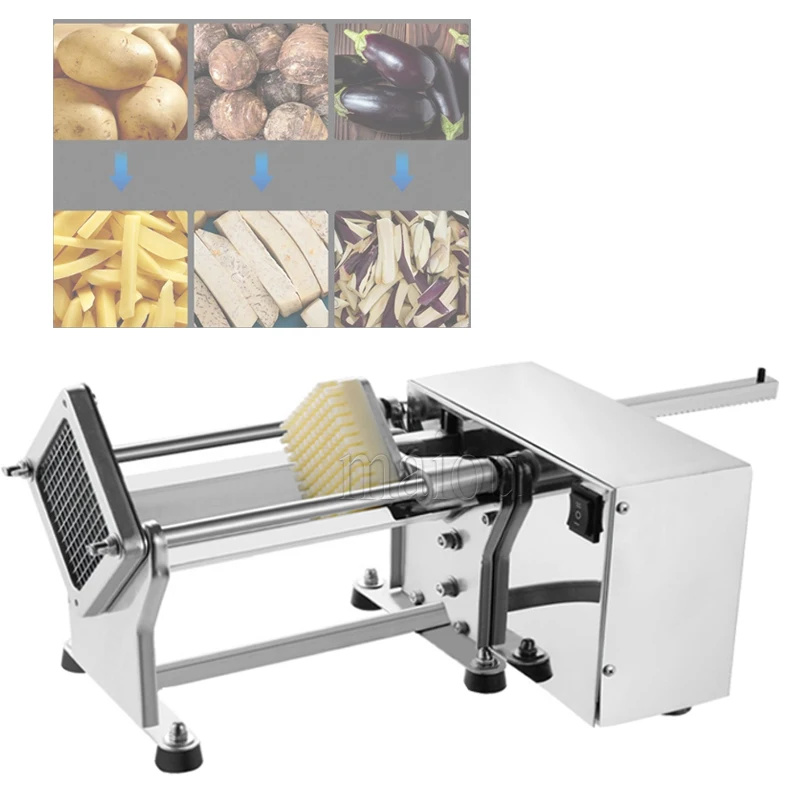 

Electric French Fries Cutter 7/10/14mm Automatic Potato Chips Slicer Carrots Cutter Vegetable Shredding Machine