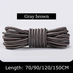 Two - Tone Striped Round Shoelaces for Outdoor and Casual Footwear (Gray brown)