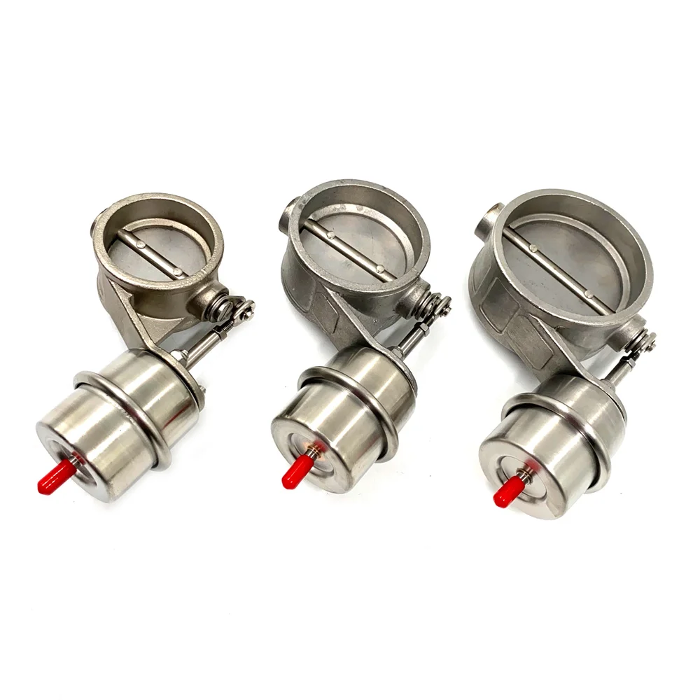Car Stainless Steel Exhaust Control Valve Cutout Set Vacuum Actuator Closed Style Pipe Muffler Control Valve 51mm 63mm 76mm
