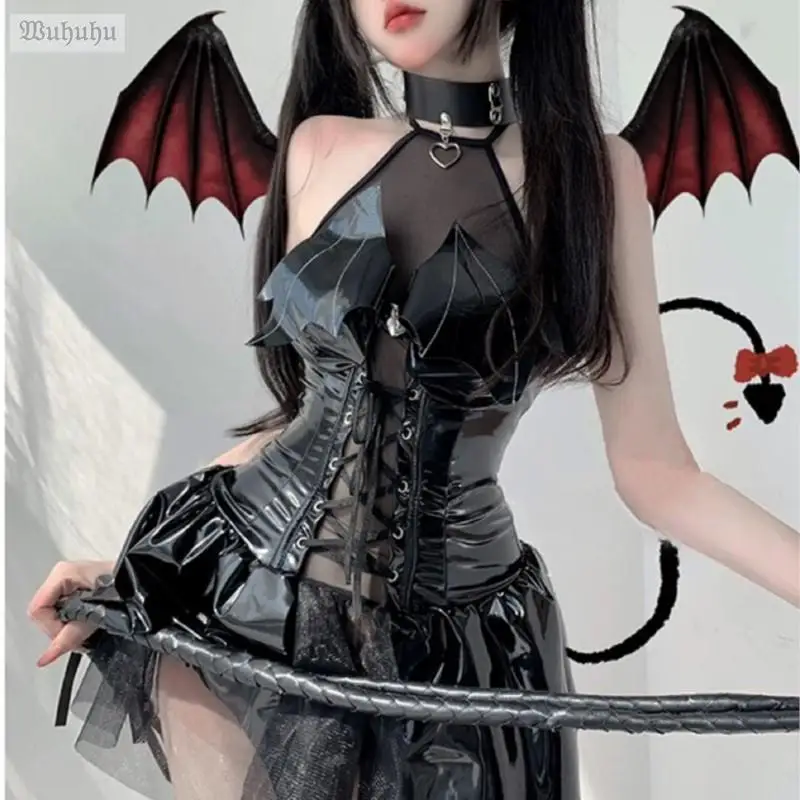 

Dark Witch Hollow Sleeveless Christmas Costumes Demon Game Dress Bandage Sexy Lingerie Uniform Halloween Costumes For Women 2023