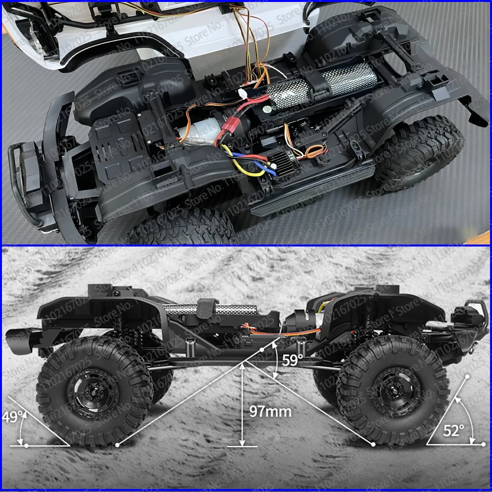 RC Crawler 1/10 Rc Car 4WD RTR HB R1001 with LED 2.4G Electric Remote Control Rock Buggy Off-road Vehicle Rc Cars for Adults 5