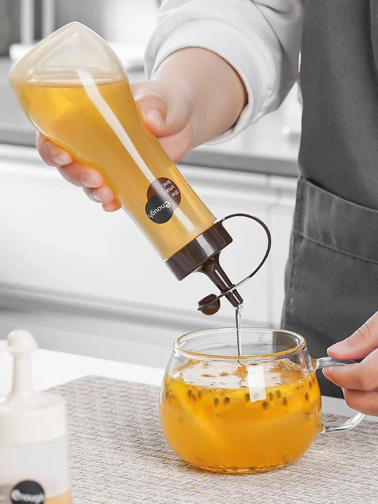360ml Japanese honey dispensing bottle plastic portable pour squeeze bottle household jar squeeze honey kitchen tool