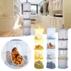 Portable Home Organizer Bag 4 Girds Clothes Storage Basket Folding Basket Teddy Hammock Net Storage Hanging Bag 5