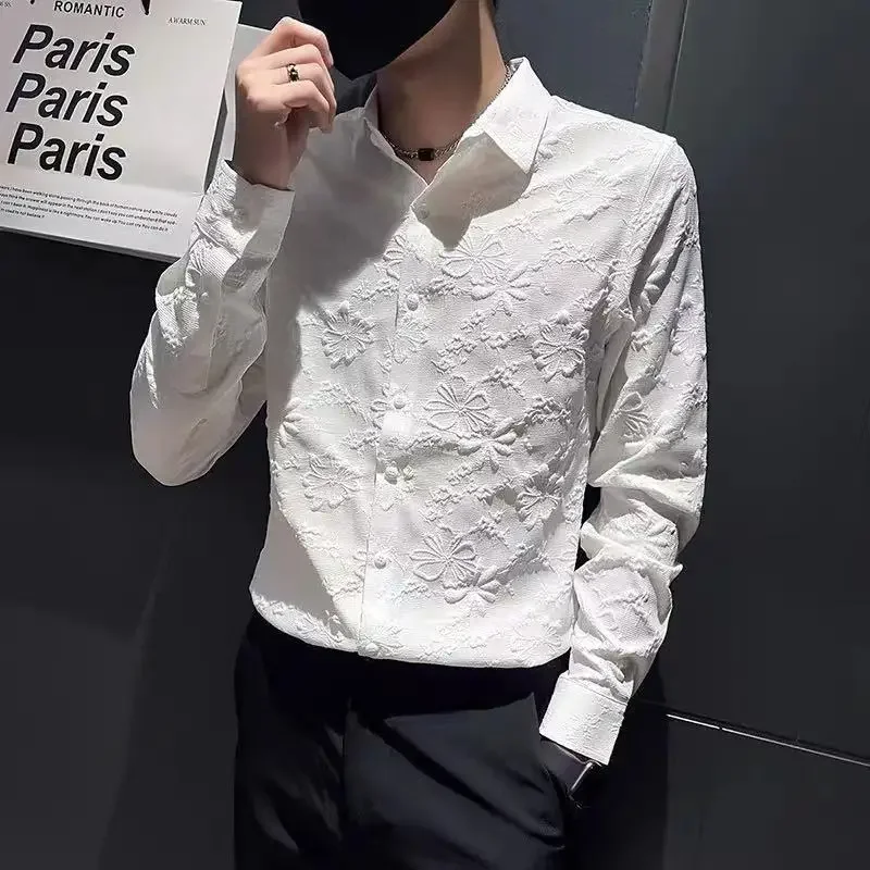 Shirts And Blouses For Men White Man Tops Plain Graphic Floral