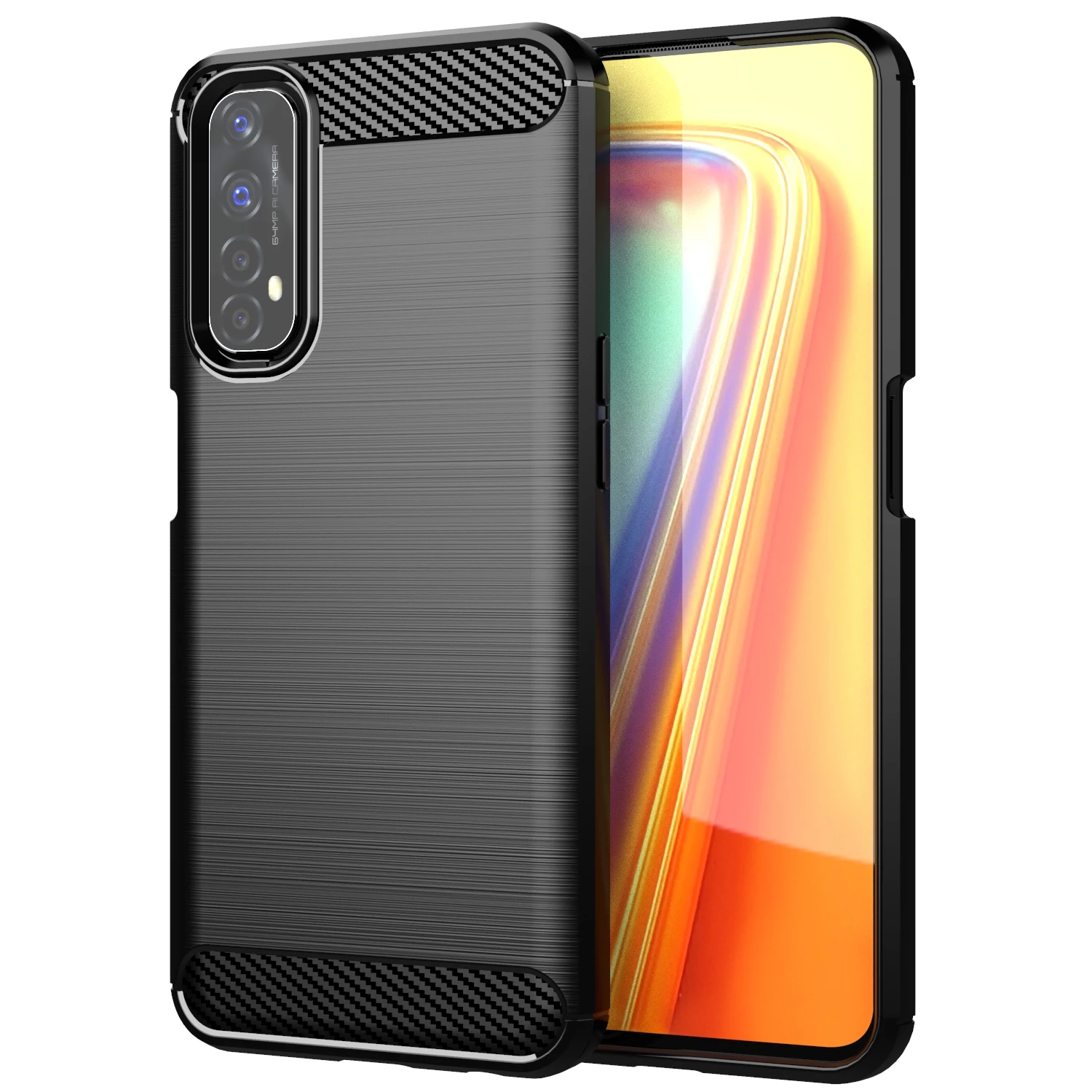 

Silicone Cases for realme 7 7i 7pro 8 6 6s real me 6pro Soft Phone Cover For Realme 6 7 8Pro Shockproof Carbon Fiber Case Fundas