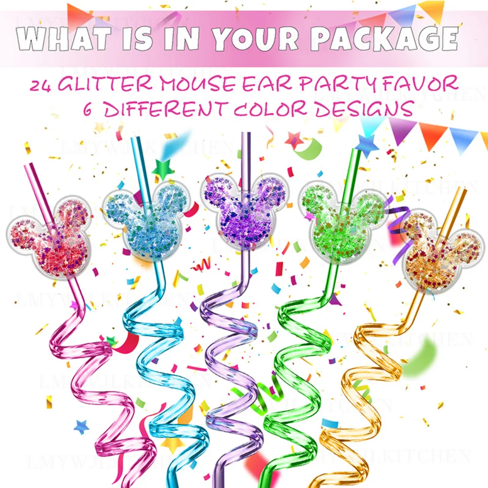 

Creative Reusable Straw Cute Mouse Mermaid Straws Food Grade Plastic Rietjes Straw for Children Holiday Birthday Party Bar