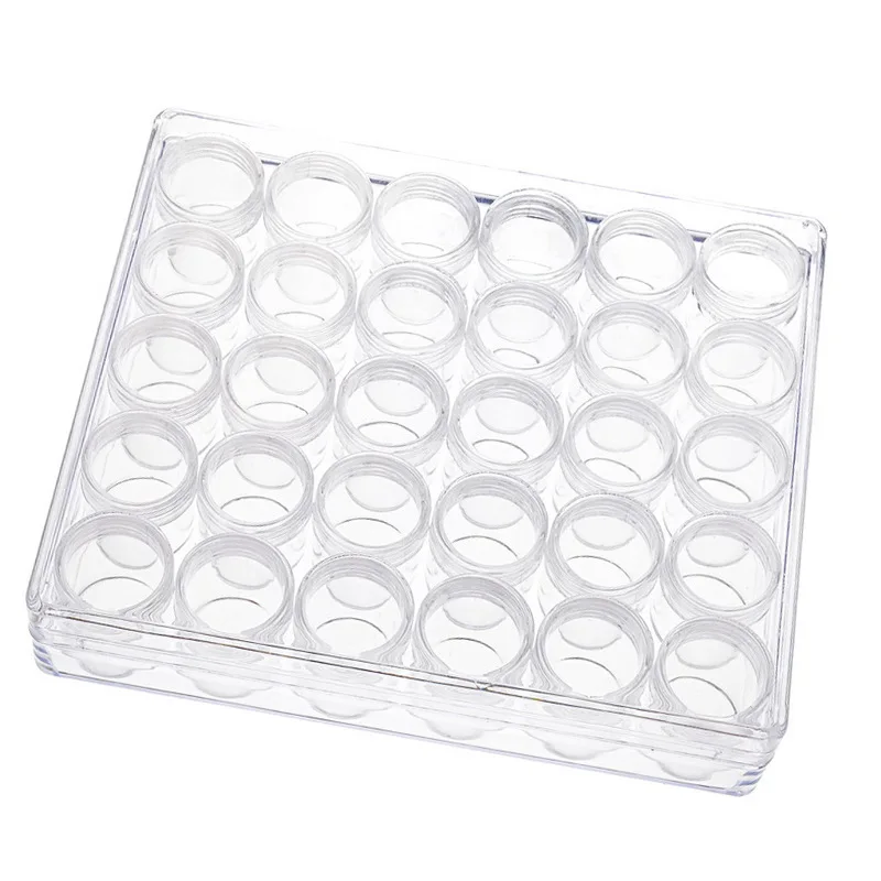 30pcs Clear Plastic Bottle Set Individual fit DIY Handmade Manicure Jewelry Making Findings Storage Case Organise Packing
