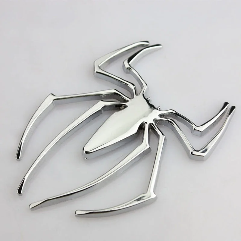 Car Stickers Metal 3D Spider Gold/Silver Styling Accessories Chrome Badge Emblem