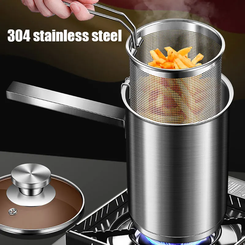 Enhanced Stainless Steel Deep Fryer with Basket and Lid