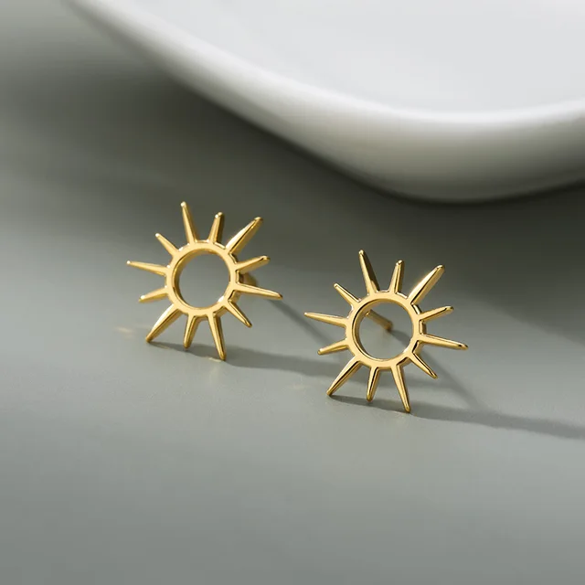 Aesthetic Stainless Steel Hoop Earrings For Women Gold Minimalist Heart Snake Flower Zircon Earring Korean Fashion Jewelry 2022 E1530