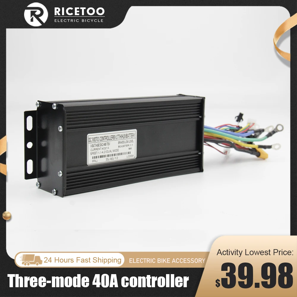 40A Three Mode Ebike Sine Wave Controller 36V/48V/52V For Electric Bicycle Tricycle Ebike E-Scoote 72V40A