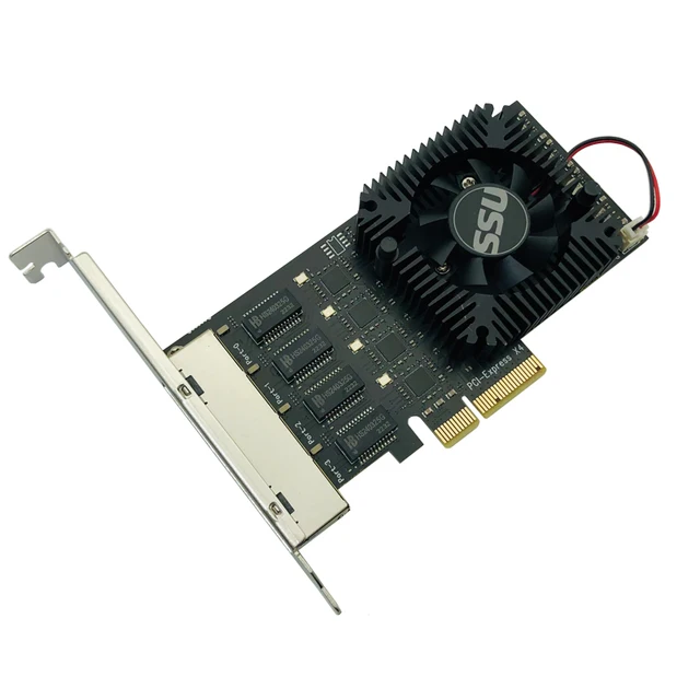 Сетевая карта 2,5 ГБ Ethernet, PCIE, 4 порта, PCI Express X4, RTL8125B, чип RJ45, 2,5 Мбит/с, с охлаждением 3