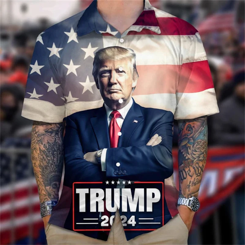 Trump tenía razón en todo Camisetas hawaianas con estampados de simpatizantes de Donald Trump Blusas de manga corta para fiestas navideñas