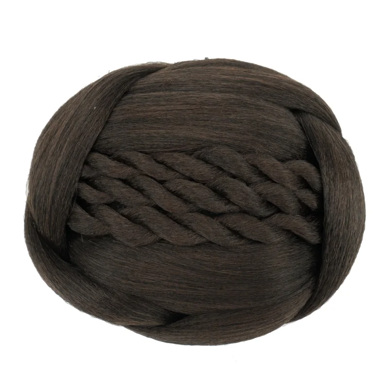 Synthetic Hair Braided Black Clip In Hair Bun Women Donut Cover Scrunchies Accessories