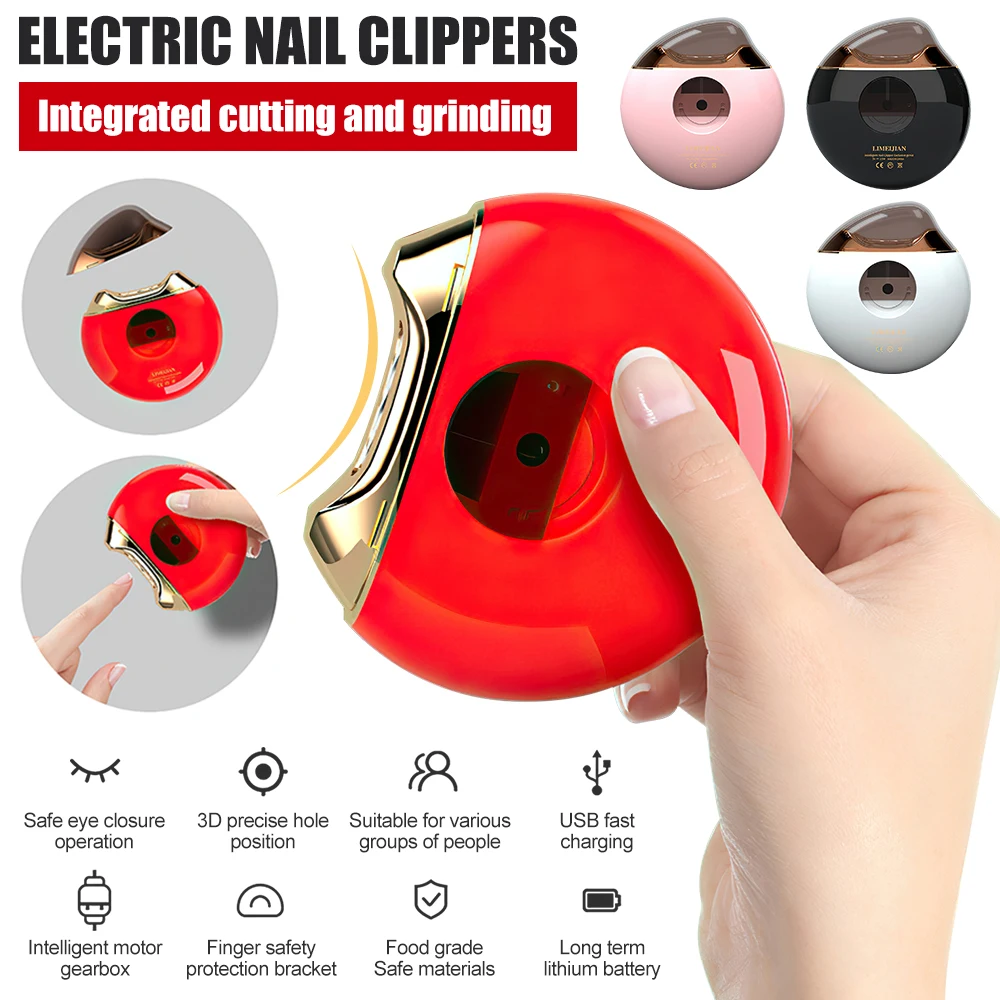 Electric Automatic Nail Clipper Trimmer Manicure Care Tool Finger Toe Scissors Thick Nails Cutter Anti Splash