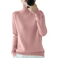 Women's Long Sleeved Knitted Sweater Standing Collar Autumn Winter Top Sweater Women Sweaters for Autumn Winter Women Clothing 1