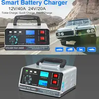 Car 400W 40A Smart Battery Charger 12V/24V Automotive Battery Charger Trickle Smart Pulse Repair For Car Truck Boat Motorcycle - Image 3