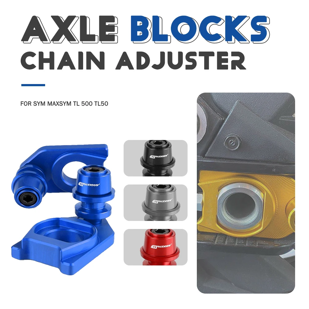 

ALUMINIUM FOR SYM MAXSYM TL500 TL 500 2020 2021 Chain Adjustment Block Swingarm Spools Rear Wheel Sliders Axle Stand Hook Set