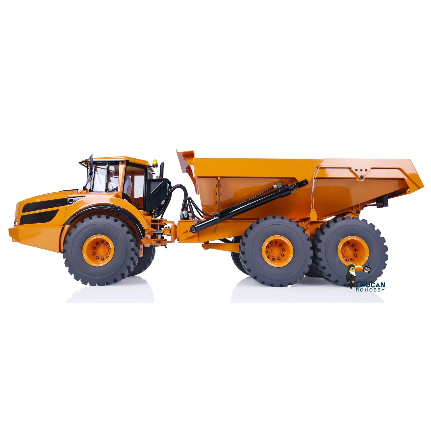 1/14 XDRC 6X6 RC Hydraulic Articulated Truck Remote Control Assembled Painted Dumper Car Model With Light Sound TH21426-SMT9 3