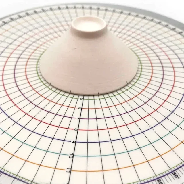 Diviseur rond de poterie de 26cm, pièces égaux circulaires, règle de séparation de carte, bricolage, sous glaçure en céramique peinte, tampon auxiliaire, outil de peinture 5