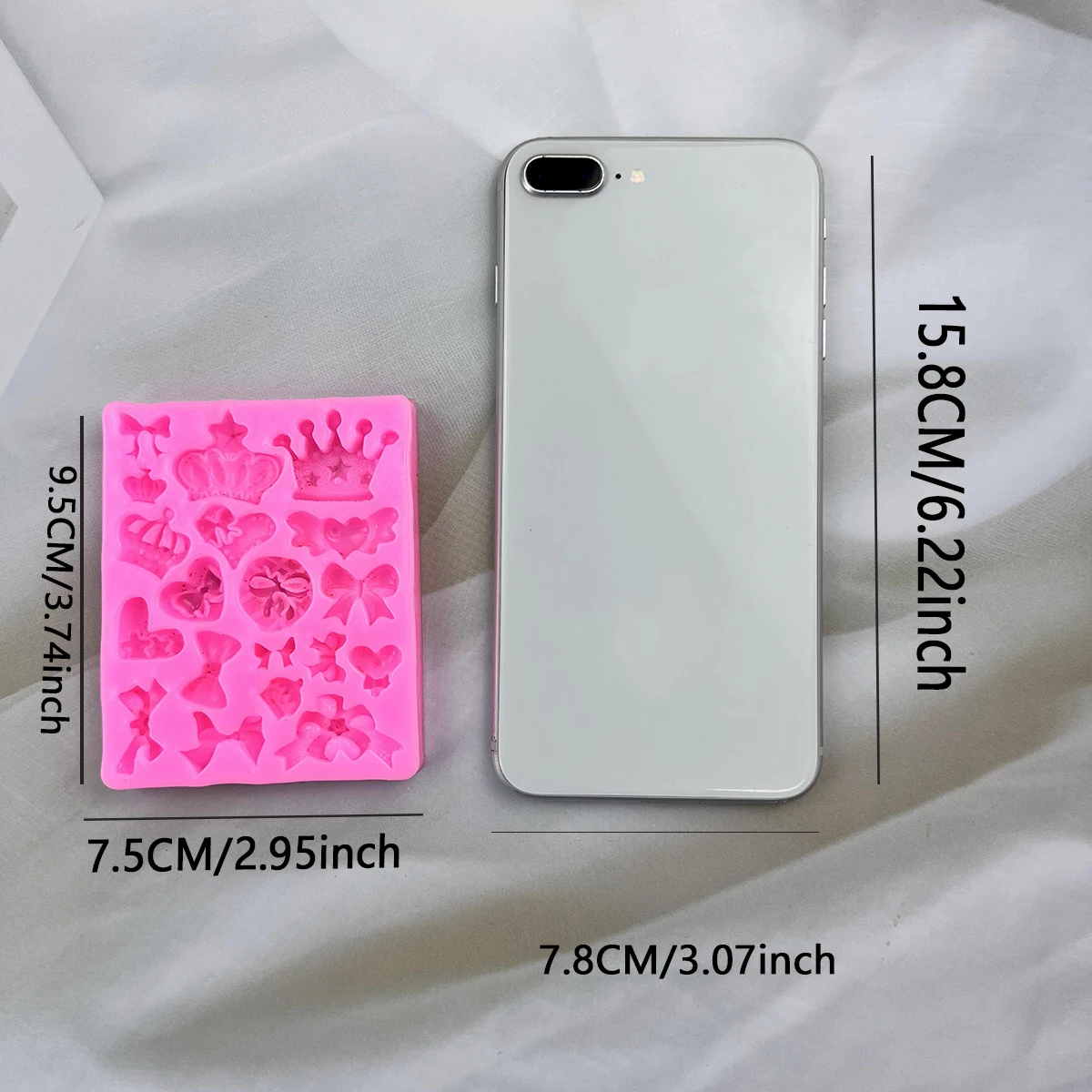 1PC Flip Sugar Cake Chocolate Mold Crown Princess Crown Bow Heart Shape Silicone Mold