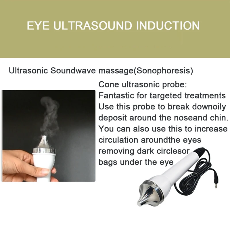 New Ultrasonic Facial Massager High Frequency Face Lifting Tightens Face and Eye Massage Beauty Device Skin Machine With 2 Probe 4