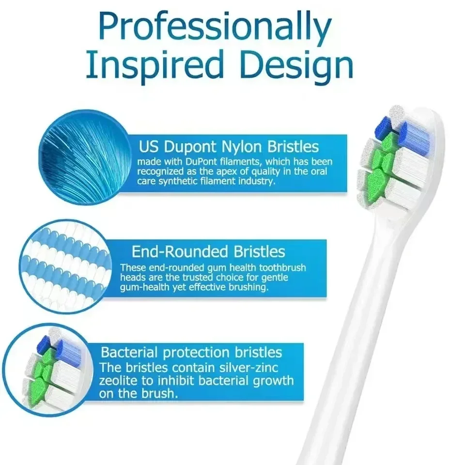 Description Picture 6 of itemFor Philips Sonicare Toothbrush brush Head Replacement Brush Heads HX3 HX6 HX9 Series HX3210 3211 6150 6500 6510 6530 9342 6730