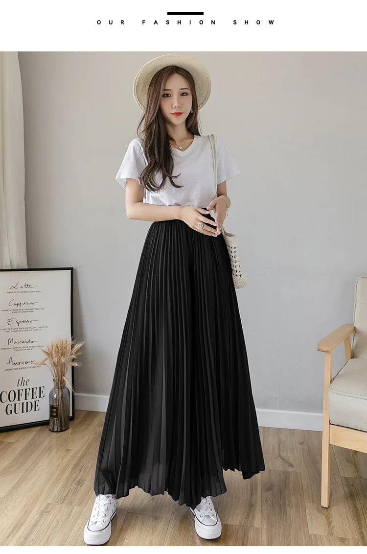シフォンワンピース ハイウエスト ワイドレッグパンツ 韓国 女性用シルクシフォンパンツ,ハイウエスト,ワイドレッグ