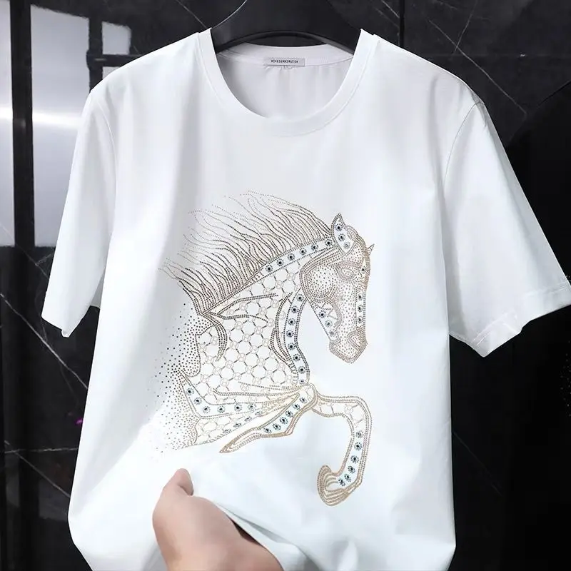 

Elegant Fashion Harajuku Slim Fit Ropa Hombre Loose Casual Sport All Match Tshirts O Neck Insert Pure Cotton Short Sleeve Tees