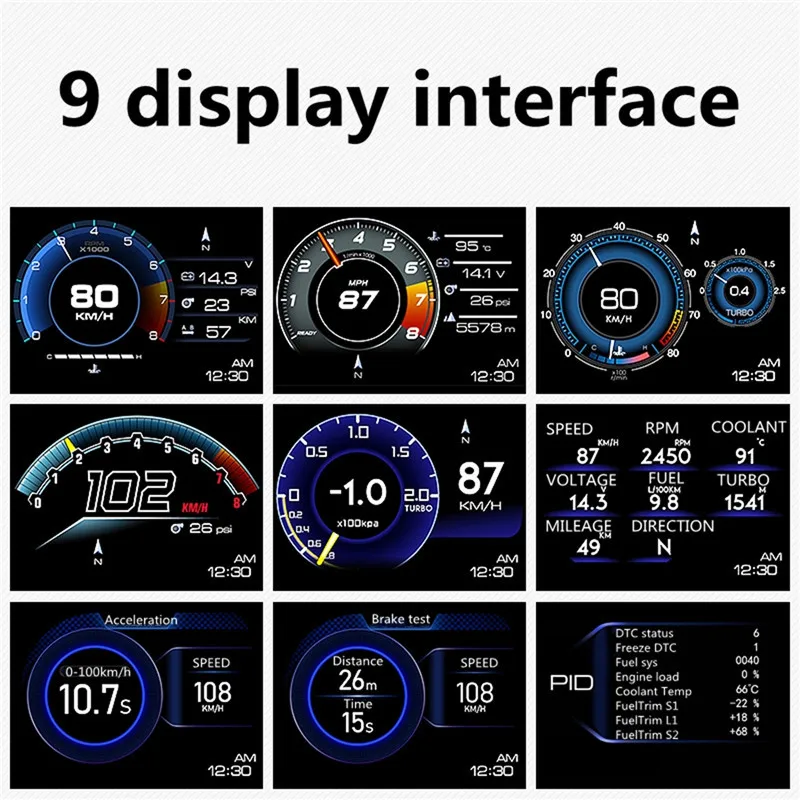 ڵ OBD2  A500 GPS Ʈ   ÷   ˶ ͺ   µ RPM