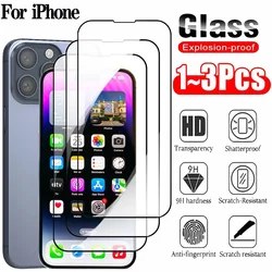 Premium Anti - Scratch Tempered Glass Screen Protector - 1 to 3 Pack Protective Front Film - 1Pcs Glass (For iPhone 15)